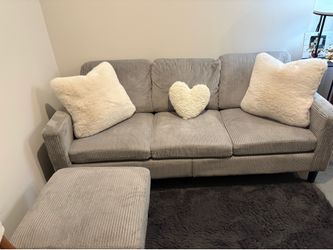 Couch - 3 seater w/ moveable ottoman w/ storage