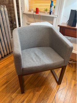 2 gray colored side chairs