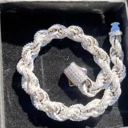 925 Silver Moissanite Rope Bracelet