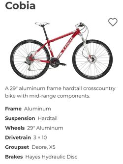 Trek Cobia 29er - Size M/L- Aluminum Frame Bike - SRAM X5 - DISC BREAKS - See My Other Items🚴🚴♀️🚴♂️