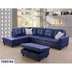 BRAND NEW SECTIONAL COUCH WITH STORAGE OTTOMAN 