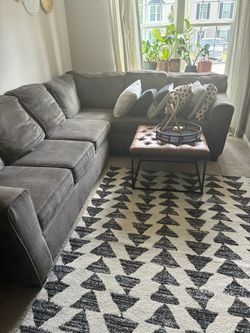 Taupe brown sectional couch
