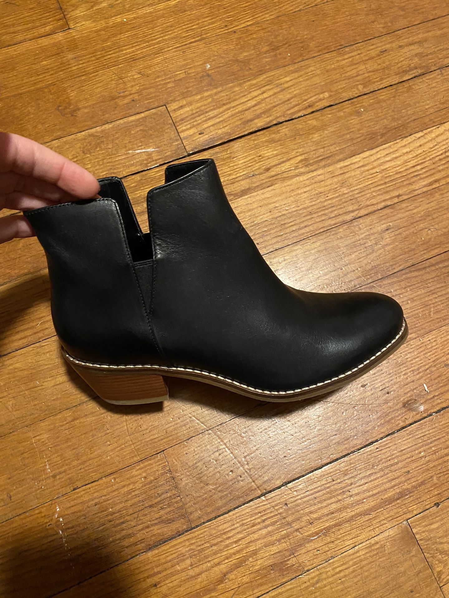 Black Leather Booties
