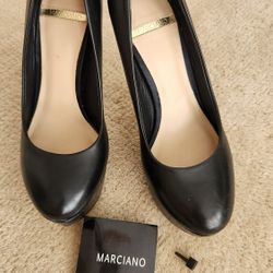 Stiletto Genuine Leather Platform Pumps Size 5