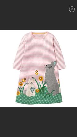 NWT Girls bunny dress size 4T 5T 6