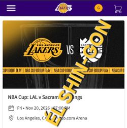 Lakers vs. Kings 4 Tickets 11/20/26 Section 321 Row 6   $110 Each