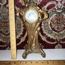 Vintage Art Noveau Brass Clock 