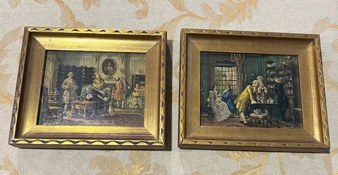 Antique colonial decorative framed prints