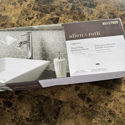 allen + roth Harlow Polished Chrome Vessel 1-handle WaterSense Low-arc Residential Handle Bathroom Sink Faucet with Drain