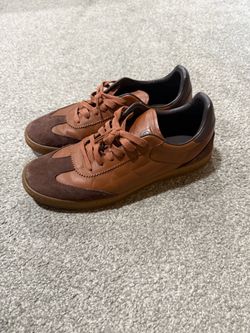 Brown Leather and Suede Low-Top Sneakers Mens 10.5