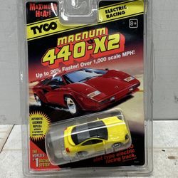 1996 TYCO 440-X2 DODGE STEALTH COUPE HO Slot Car Wide Quick Carded Yellow #Y7