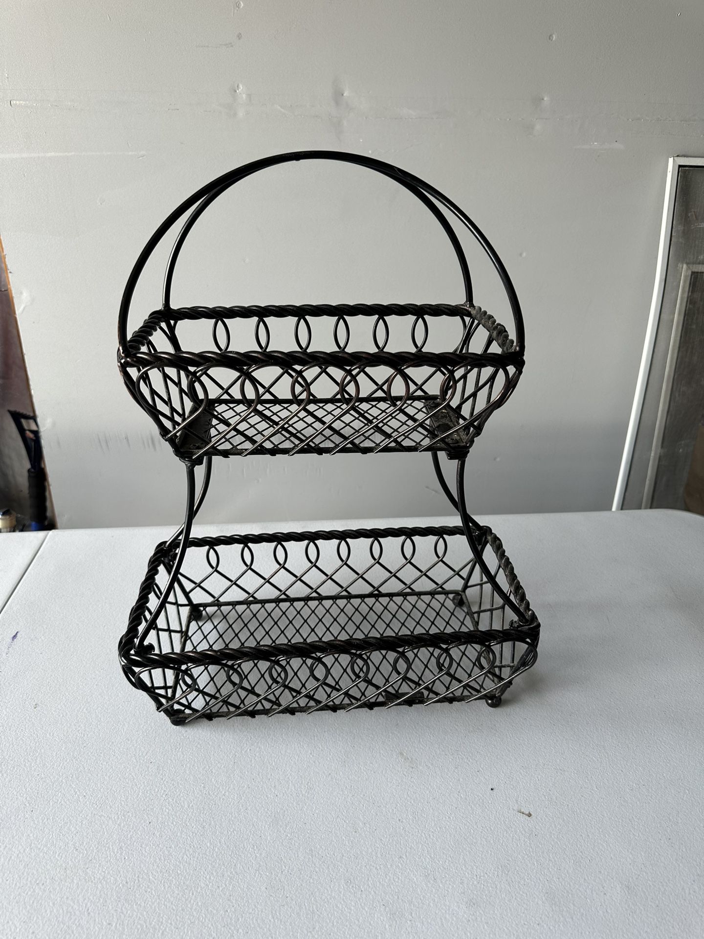 Decorative Two-Tier Basket