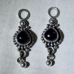 Doug Paulus  Sterling Silver 925 Rhodolite Garnet Anniversary Pendant Charm Pair