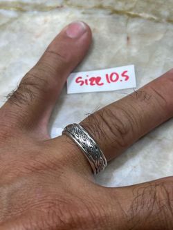 925 Sterling Silver Ring For Wedding Size 10.5
