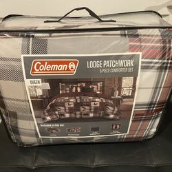 Brand New Coleman Lodge Patchwork 5-Piece Queen Size Comforter Set
