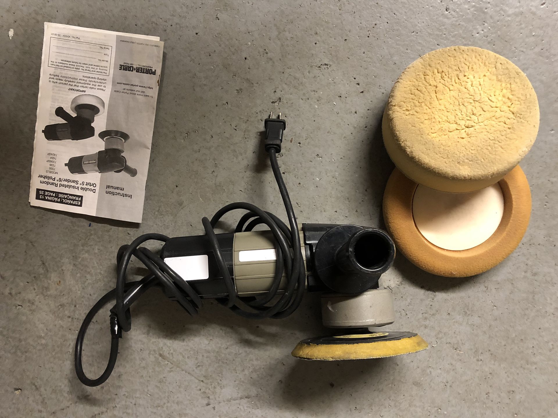 Porter Cable 7424 polisher with 3 pads