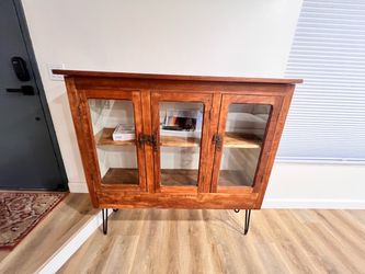 Antique South African Solid Wood Glass Display Cabinet / Sideboard