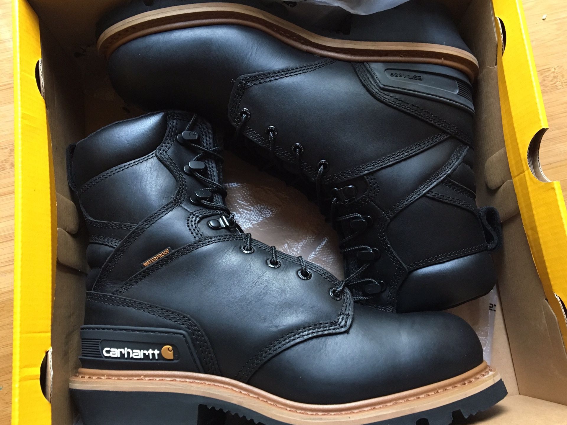 Brand New Carhartt Men's CML8131 8 Inch Waterproof Soft Toe Logger Work Boots