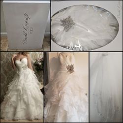 Allure Wedding Bridal Dress 8862 With Veil  Size 12 to 16 Adjustable
