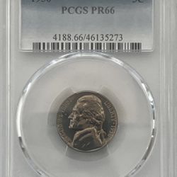 PR66 1956 5C Jefferson Nickel Proof PCGS Blue Label