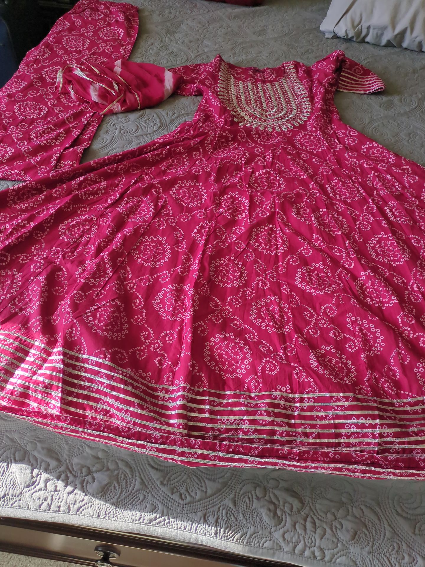 Pink long dress/Suit 3-Piece Set