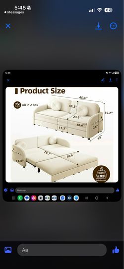 Badge love seat couch converts into bed. Brand New‼️