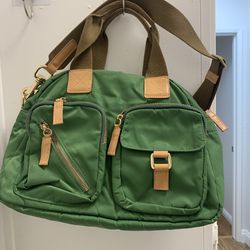 Green Tote Bag W/cross Straps 
