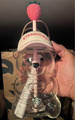 2026 Starbucks Bearista Bear Cup Strawberry Pink Baseball Hat  🧸🍓🩷