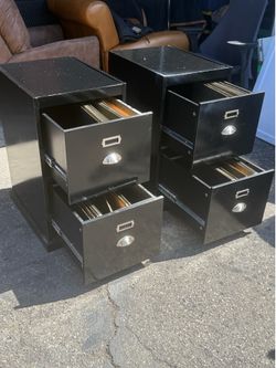 Black file cabinets, $25 each or 40 for the pair
