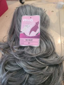 New Vegas Collection Clip On Wig Salt And Pepper Looks Natural