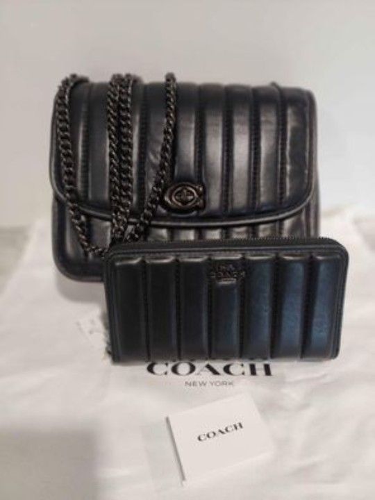 Coach Madison Black Purse And Wallet