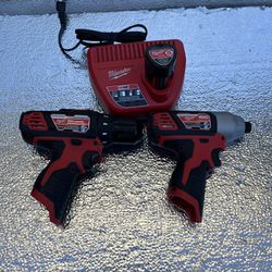 Milwaukee M12 Drill/ Driver And  Impact Driver 