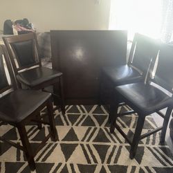 Pub Table And 4 Chairs Expresso Color 