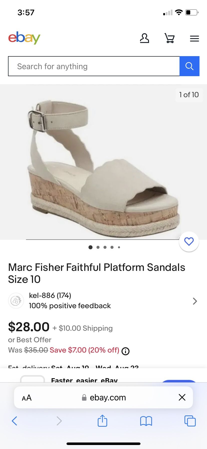 Like new! Women’s Marc Fisher Faithful Platform Sandals Gray Suede Size 9 M