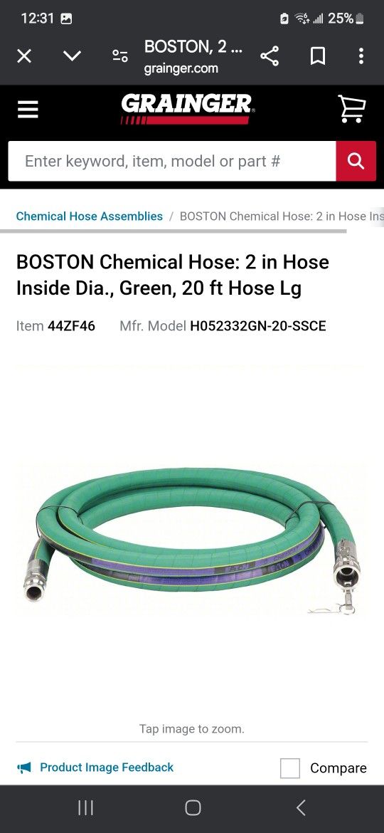 BRAND NEW BOSTON BOSTON Chemical Hose: 2 in Hose Inside...
