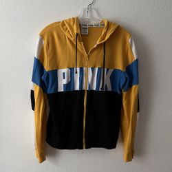 Pink Victoria Secret Blue Yellow Black Zip Up Jacket