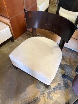 Pair of Mid-Century Curved Wood Slipper Chairs