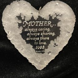 NWOT Acrylic Mother Heart Shaped Ornament