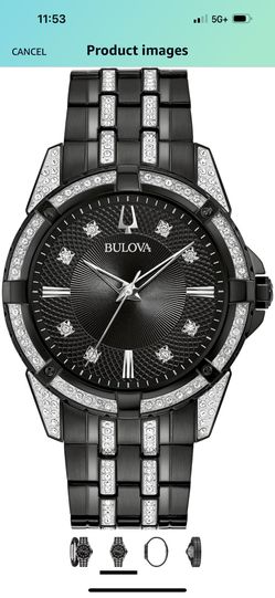 Bulova Men's Crystal Accent Black Ion Watch 98C102 - Original Retail Value: $695.00
