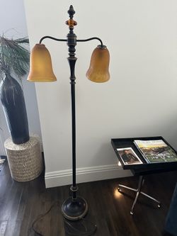 Floor Lamp Metal Dark Brown Bronze 
