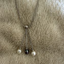 Hanging Pearls with 16” Sterling Silver Chain