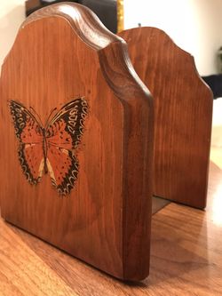 Vintage wooden bookends
