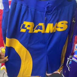 LA rams shorts size large