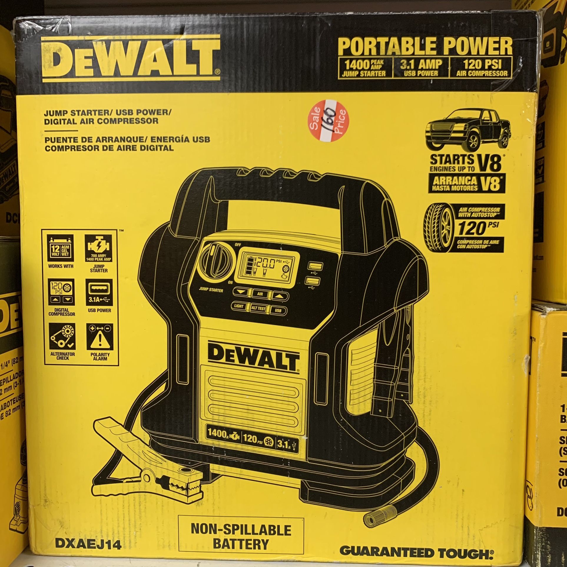 Dewalt New Jump Starter / USB POWER / Digital Air Compressor