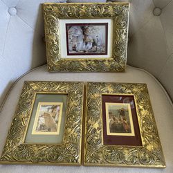 Set Of 3 Vintage Garden Ridge Tuscany Art Frames