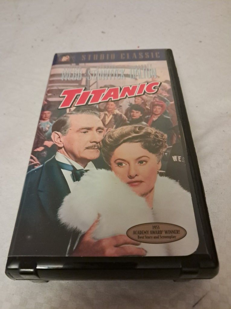 Vintage 1953 Titanic Vhs Movie With Original Plastic Case 1997 20th Century Fox Barbara Stanywick Ship
