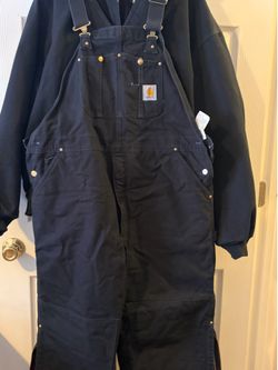 Carhart bibs and coat both black