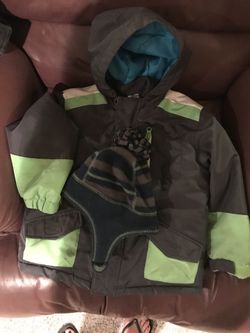Boys old navy winter jacket with hat/gloves