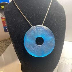 Basic Jewelry Necklace Alexis Bittar Turquoise. 925 Chain LG Aqua Disc 