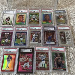 Sports graded Lot plus card stand 